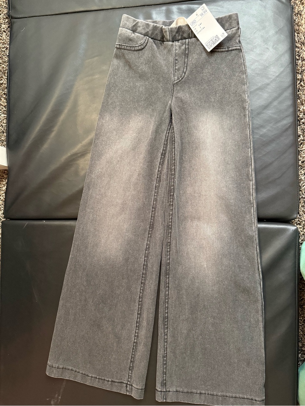 H&M Kids Wide-Leg Washed Black Jeans